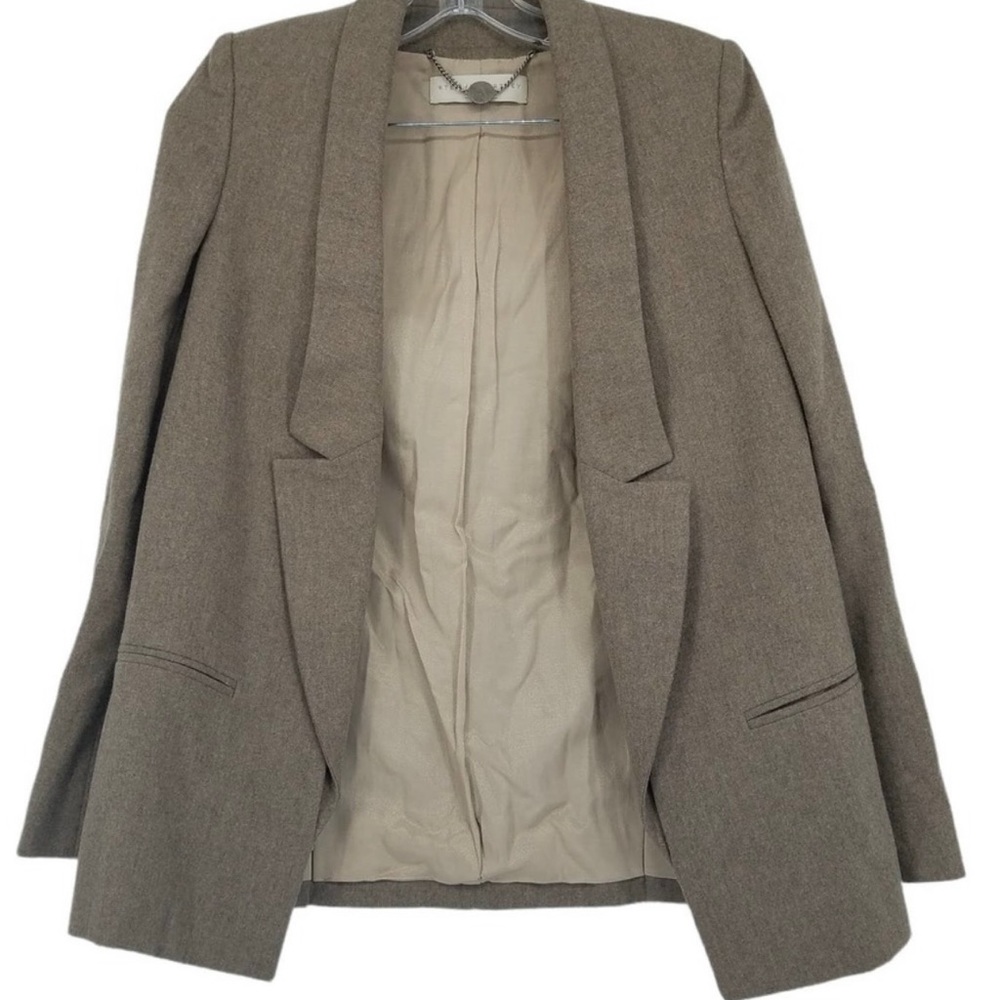 Stella McCartney Wool Open Front Career Blazer in Taupe Size 36